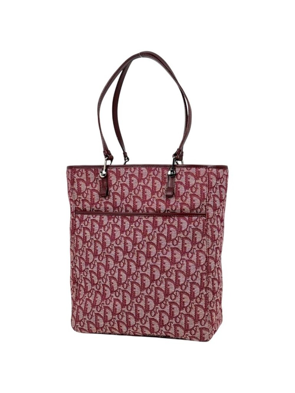 Dior Tote Bag Trotter Pattern Canvas Bordeaux